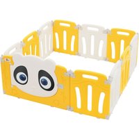 Joyz - Laufstall Baby 120×120 cm, Laufgitter faltbar, Panda-Design, Weiß-Gelb, Absperrgitter mit Tür und Lernuhr, Playpen aus Kunststoff, Babyzaun, Joyz - Laufstall Baby 120×120 cm, Laufgitter faltbar, Panda-Design, Weiß-Gelb, Absperrgitter mit Tür und Lernuhr, Playpen aus Kunststoff, Babyzaun, von JOYZ