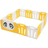 Joyz - Laufstall Baby 160×160 cm, Laufgitter faltbar, Panda-Design, Weiß-Gelb, Absperrgitter mit Tür und Lernuhr, Playpen aus Kunststoff, Babyzaun, Joyz - Laufstall Baby 160×160 cm, Laufgitter faltbar, Panda-Design, Weiß-Gelb, Absperrgitter mit Tür und Lernuhr, Playpen aus Kunststoff, Babyzaun, von JOYZ