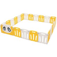 Joyz - Laufstall Baby 240×240 cm, Laufgitter faltbar, Panda-Design, Weiß-Gelb, Absperrgitter mit Tür und Lernuhr, Playpen aus Kunststoff, Babyzaun, Joyz - Laufstall Baby 240×240 cm, Laufgitter faltbar, Panda-Design, Weiß-Gelb, Absperrgitter mit Tür und Lernuhr, Playpen aus Kunststoff, Babyzaun, von JOYZ