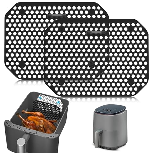 JOZMMZEOOA 2 Pack Air Fryer Splash Guard Air Fryer Accessories Silicone Air Fryer Splash Guard Air Fryer Liner Grease Splash Guard for Heating Coil and Fan (Black) von JOZMMZEOOA