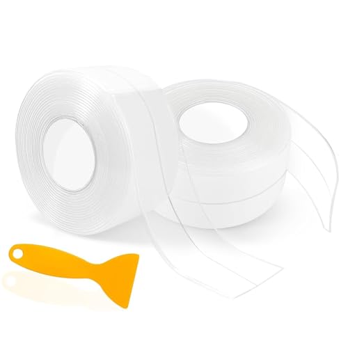 JOZMMZEOOA 3.2M Dichtungsband Selbstklebend,Transparent Dichtband PVC Dichtungsband Selbstklebend PVC Dichtungsstreifen Wasserdicht Klebeband Fugendichtungsband für Küche,Toilette(36MM X 3,2 M) von JOZMMZEOOA