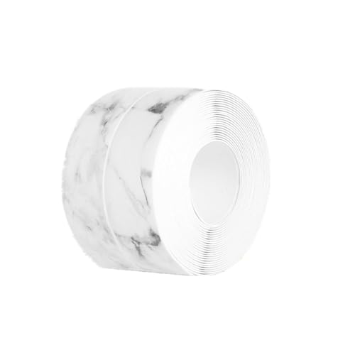 JOZMMZEOOA 5M Dichtungsband Selbstklebend,Weißer Marmor Dichtband PVC Dichtungsband Selbstklebend 36 MM PVC Dichtungsstreifen Wasserdicht Klebeband Fugendichtungsband für Küche,Toilette(B) von JOZMMZEOOA