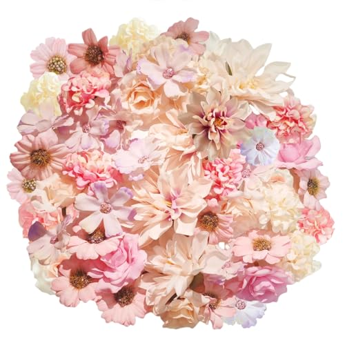 JOZMMZEOOA Kunstblumen 40 Stücke Künstliche Blumen Heim Deko Blumen Simulation Fake Kunstblumen Wie Echt Deko Künstlich Kunst Blumen,für Brautstrauß Wedding Anniversary Decorations (Helle Farbe) von JOZMMZEOOA