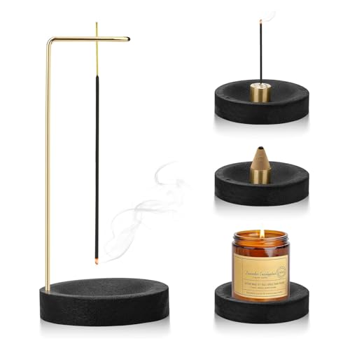 JOZMMZEOOA Räucherstäbchen Halter,2-in-1Räucherstäbchenhalter Handgefertigte 9 Loch Incense Holder Holzbasis Weihrauchbrenner Räucherstäbchen Set mit Halter,für Yoga Meditation Deko(Schwarz (Gold)) JOZMMZEOOA Räucherstäbchen Halter,2-in-1Räucherstäbchenhalter Handgefertigte 9 Loch Incense Holder Holzbasis Weihrauchbrenner Räucherstäbchen Set mit Halter,für Yoga Meditation Deko(Schwarz (Gold)) von JOZMMZEOOA