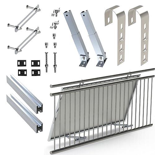 JObest Halterung Balkonkraftwerk für Befestigung BalkongeläNder Solarmodule Halterung Dachhaken Photovoltaik Balkonkraftwerkhalterung 1 Module Neigungswinkel 0° & 15-30° Silber JObest Halterung Balkonkraftwerk für Befestigung BalkongeläNder Solarmodule Halterung Dachhaken Photovoltaik Balkonkraftwerkhalterung 1 Module Neigungswinkel 0° & 15-30° Silber von JObest