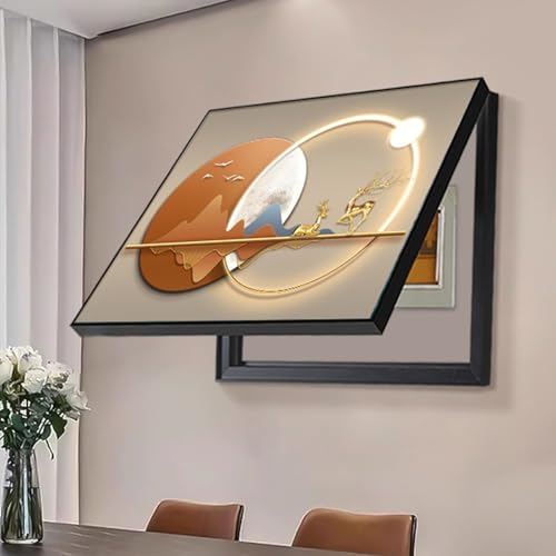 JPDEDIAN Abdeckung des Stromzählers Stromzählerkasten Dekorative Malerei Stromzähler Box Abdeckung Retro Heimdekoration Versteckte Zählerkastenabdeckung(Color:Style 12,Size:70x50cm) von JPDEDIAN