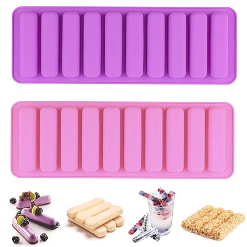 2 Stücke 10 Mulden Müsliriegel Backform Müsliriegel Backform Silikon Backform Energieriegel Silikon Rechteckige Silikonformen Keks Für Müsliriegel Riegel Schokoriegel Eiswürfelschalen Seife Keksstick von JPESYGFDK