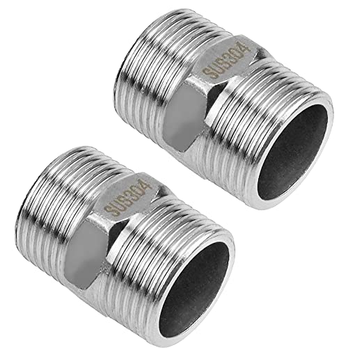 JPGhaha Doppelnippel 1 Zoll Edelstahl 304 2PCS Gewindefitting Nippelmuffe Übergangsnippel für verschiedene Wasserleitungen oder Luftleitungen verbindenden JPGhaha Doppelnippel 1 Zoll Edelstahl 304 2PCS Gewindefitting Nippelmuffe Übergangsnippel für verschiedene Wasserleitungen oder Luftleitungen verbindenden von JPGhaha