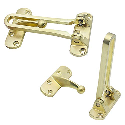 JPGhaha 2 Stück Zinklegierung Diebstahlsicherung Home Anti-Diebstahl Türschnalle Zinklegierung Hasp Latch Lock Goldene für Hotelhaus Schlafzimmer Türverriegelung von JPGhaha