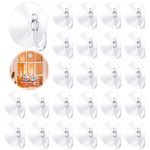 JPGhaha Weihnachten Saugnapf mit Haken 40 Stück Ø 40mm Saugnapf Transparente MAX 2kg Saugnäpf Ohne Bohren mit Haken ideal für Weihnachten Geburtstag Partys und Hochzeit von JPGhaha