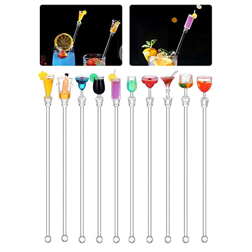 JPGhaha Cocktail Stirrer 10 Stück Bunter Acryl Cocktail Rührer 23CM Cocktailstäbchen für Party Bar Café Restaurant JPGhaha Cocktail Stirrer 10 Stück Bunter Acryl Cocktail Rührer 23CM Cocktailstäbchen für Party Bar Café Restaurant von JPGhaha