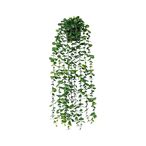 JPGhaha Künstliche Eukalyptus Hängepflanzen im Topf Hängepflanzen Künstliche Pflanzen Rebe Eukalyptus bis 55CM Lang für Innen Außen Wand Küche Zimmer Wand Balkon Fenster von JPGhaha