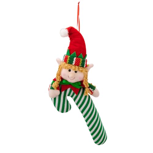 Christbaumschmuck, Plüsch mit Zucker für Weihnachtsbaum, Haken für Tür Garten Zimmer mit grünem Hut und Krücke Christbaumschmuck, Plüsch mit Zucker für Weihnachtsbaum, Haken für Tür Garten Zimmer mit grünem Hut und Krücke von JPSDOWS
