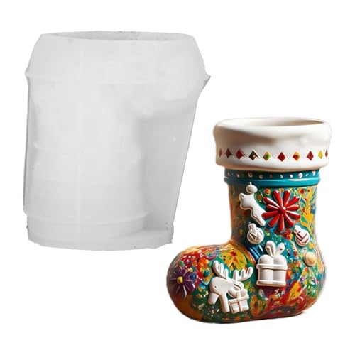Christmas Harz Formen | Weihnachts Epoxidharz Gießform - Seasonal Festive Candle Holder Home Decor Storage Jar Planter Craft Moulds for Wax Clay Epoxy Casting Paste Polymer von JPSDOWS