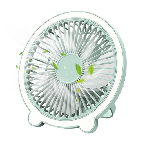 JPSDOWS Kleine und leise Schreibtischventilatoren – Tragbarer Tischventilator | Wiederaufladbare Geräte mit Nachtlicht 3 Geschwindigkeiten Wandmontage von JPSDOWS