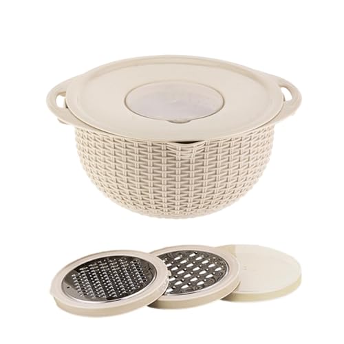 JPSDOWS Lebensmittelsieb für Küchenspüle - Küchen-Mesh-Sieb, Schüssel, Reissieb - Obstsiebreiniger aus Edelstahl, rotierendes Sieb, Siebe für die Küche von JPSDOWS
