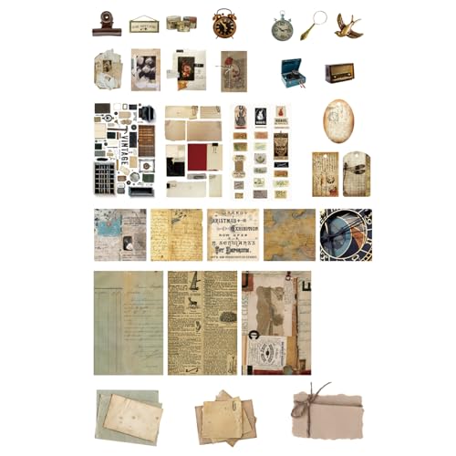 JPSDOWS Zubehör für Sammelalben, Packung mit Aufklebern – Zubehör für Müllmagazine, Antique Scrapbooking School Planner für Hochzeitseinladungen Bullet Journals JPSDOWS Zubehör für Sammelalben, Packung mit Aufklebern – Zubehör für Müllmagazine, Antique Scrapbooking School Planner für Hochzeitseinladungen Bullet Journals von JPSDOWS