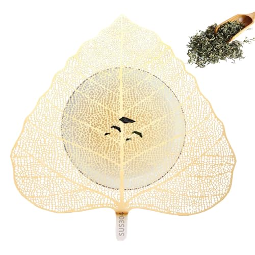 Loses Teesieb, Sieb für Kung Fu Teetasse in steilerer Blattform, Filter und Teefilter, Loch-Teesieb aus Edelstahl mit Ahornblättern und Bodhi von JPSDOWS