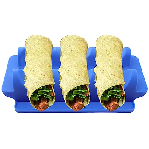 Taco Rackhalter | Taco Shell-Ofenrost, Serviertablett aus lebensmittelechtem Silikon in W-Form, Taco-Rack, mikrowellengeeignet, für Esstisch von JPSDOWS