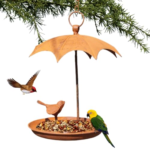 Vogelfutterhäuser Für Draußen - Metallischer Kolibri Futternapf - Wetterfeste Vogeltränke Mit Domdach Für Garten Balkon Terrasse Baum von JPSDOWS
