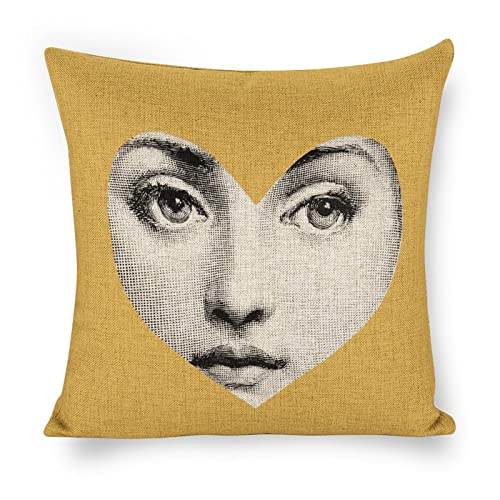JPSilver Lina Cavalieri Kissenbezug, Baumwoll-Leinen, dekorativer Kissenbezug, quadratisches Kunst, personalisiertes Auge, nur inklusive Kissenbezug, 45 x 45 cm (H5) von JPSilver