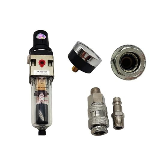 1 Stück AW2000-02D pneumatischer Kompressor mit automatischem Ablass, Luftfilter, Druckregler und Öl-Wasser-Abscheider for die Luftkompression(AW2000-02D PC12,Copper core) von JPVLCNDJ