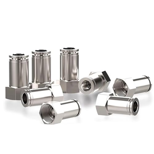 1 Stück PCF-Innengewinde 1/8 1/4 3/8 1/2 Pneumatischer Schnellverbinder Vollkupfer vernickelt Schnelles Einsetzen PU-Rohr Wasserrohr 8 10 mm(PCF12-04) von JPVLCNDJ