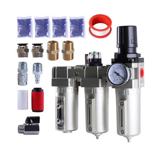 1 stück 3 Bühne Luft Prozessor Trockenmittel Trockner Und Luft Regler Behandlung Partikel Filter Koaleszenz Filter Luft Trocknung System(Semi-Auto Drain 1l2) von JPVLCNDJ