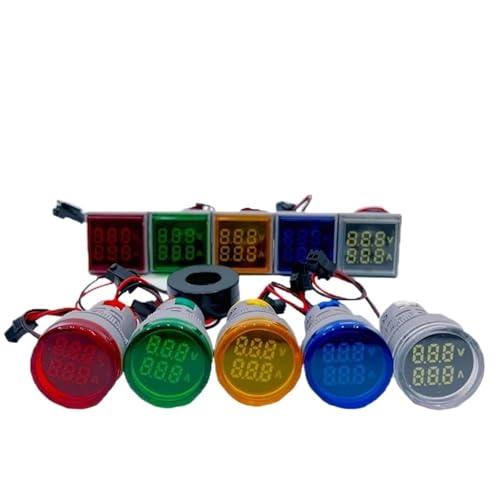 1 stück LED 22 Mini Stromspannungsmesser 220 v Anzeige Kreis oder Quadrat Digital Meter Signalleuchte Voltmeter Tester Multimeter Amperemeter(Round Green) von JPVLCNDJ