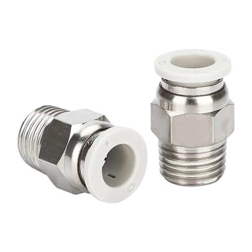 1 stück PC Pneumatische Schnellkupplung PU-Schlauch Luftrohr 4 6 8 10 12mm Weißkupfer Außengewinde PT1/4 "1/2" 1/8 "3/8" M5 PC8-02 10-02(PC8-02) von JPVLCNDJ