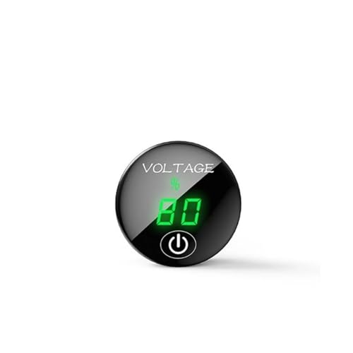 1pc Mini 5V-48V Digital Voltage Meter Auto Motorrad Voltmeter Tester for Auto Auto Motorrad ATV Boot wasserdicht(Green) von JPVLCNDJ