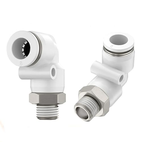 1pc PL Pneumatische Schnell Kupplung PU Rohr Luft Schlauch 4 6 8 10 12mm Weiß L-typ Messing externe Gewinde PT1/4 "1/2" 1/8 "3/8" PL6-M5(PL4-01) von JPVLCNDJ
