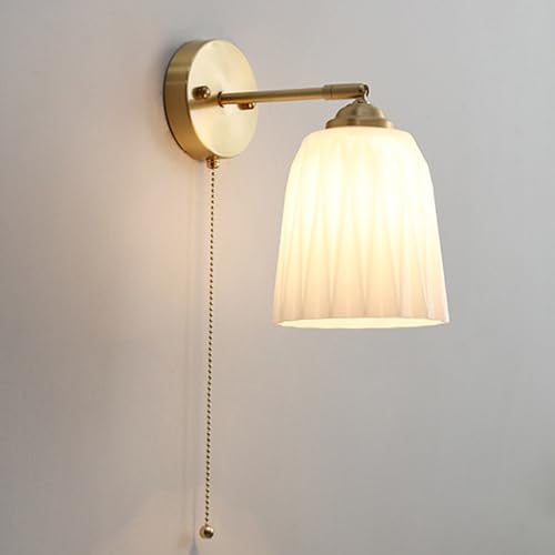 JPXXFM Glaswandlicht, Mitte des Jahrhunderts moderne Wandleuchte mit manuellem Zug Schalter Innenwand Lichtraum Nacht von JPXXFM