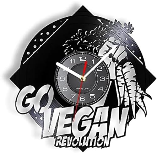 JPXXFM Go Vegan Revolution Schnitt Wanduhr Vegetarier gesunde Lebensstil Essgewohnheit Wand Uhr Vinyl Scheibe Handwerk Musik Musik JPXXFM Go Vegan Revolution Schnitt Wanduhr Vegetarier gesunde Lebensstil Essgewohnheit Wand Uhr Vinyl Scheibe Handwerk Musik Musik von JPXXFM