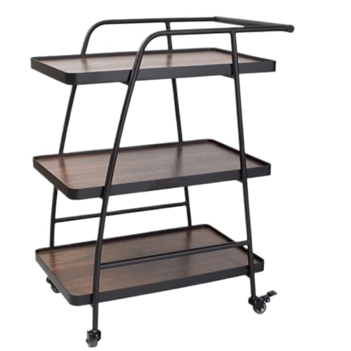 JPXXFM Küchenlagerstange 3 -Tier -Trolley Bar serviert Cart Rolling Cart Küche Aufbewahrung Trolley Sideboard Küchenwagen Rolling Storage Cart (C) von JPXXFM