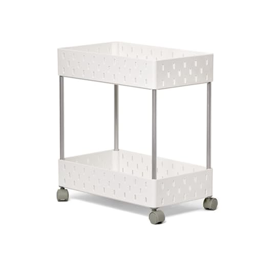 JPXXFM Küchenspeicher Rack Küchen Lagerwagen und Metall Rolling Cart auf Rädern Aufbewahrungswagen Badezimmer Badezimmer Mobile Storage Trolley Cart Rolling Storage Cart (2 Stufe) von JPXXFM