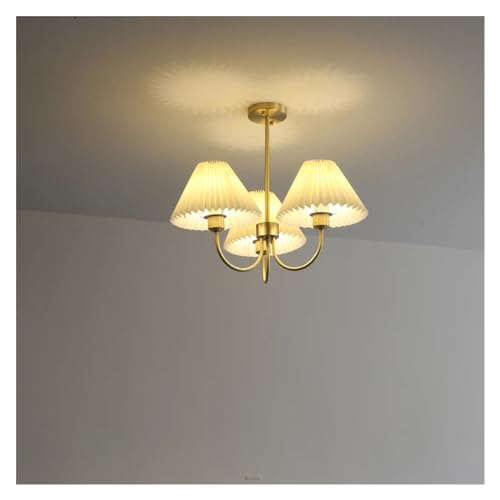 JPXXFM Kupfer Luxus klassisches Europa -Landstil Moderner Kronleuchter mit Stofftatten kompatibel mit Wohnzimmerhaus, Wands Wandleuchten von JPXXFM