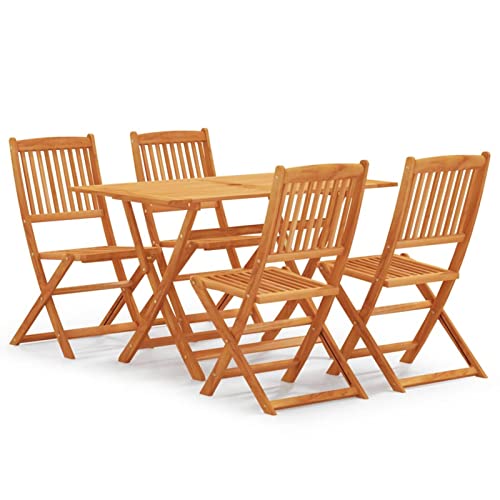 JPXXFM Rattan Tisch und Stühle im Freien Garten ESS -Set Möbel Set Sitzer Terrassen Möbel Set Rechteckiger Tisch mit Glasoberflächenwetter 5 -Stück -Falten im Freien von JPXXFM