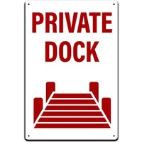 Blechschild Boot Dock Schiff See Rampe Schild - Metallschild 12 X 8 In. Private von JPsParcels