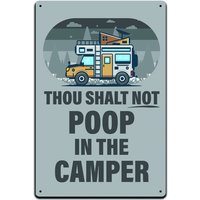 Blechschild Camping Zeltplatz Deko - Metallschild 12 X 8 In. Thou Shalt Not Poop Im Camper von JPsParcels