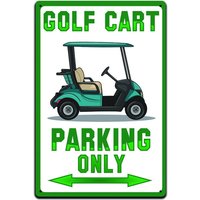 Blechschilder Man Cave Golf Home Deco - Metallschild 12 X 8 In. Golfwagen Nur Parken von JPsParcels