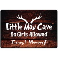 Little Man Cave No Girls Erlaubt Teenager Kinder Schlafzimmer Wandtür Dekor Zinn Zeichen 12 X 8 In von JPsParcels