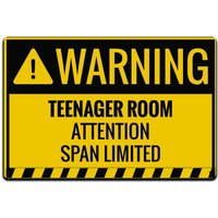 Warnung Teenager Zimmer Aufmerksamkeit Limited Kinder Schlafzimmer Wandtür Dekor Zinn Zeichen 12 X 8 In Warnung Teenager Zimmer Aufmerksamkeit Limited Kinder Schlafzimmer Wandtür Dekor Zinn Zeichen 12 X 8 In von JPsParcels