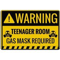 Warnung Teenager Zimmer Gas Maske Erforderlich Kinder Schlafzimmer Wandtür Dekor Zinn Zeichen 12 X 8 In von JPsParcels