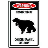 Zinn Zeichen Für Haustür Dekor - Dieses Hundebesitzer Eingang Oder Zaun 12 X 8In. Warnung Geschützt Durch Cocker Spaniel Sicherheit von JPsParcels