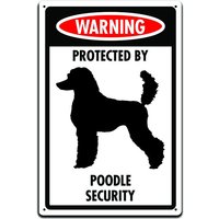 Zinn Zeichen Für Haustür Dekor - Dieses Hundebesitzer Eingang Oder Zaun 12 X 8In. Warnung Geschützt Durch Pudel Sicherheit von JPsParcels