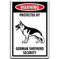 Zinn-Zeichen Für Haustür Dekor - Dieses Zeichen Hundebesitzer Eingang Oder Zaun 12 X 8In. Warnung Geschützt Durch Deutsche Schäferhund Sicherheit von JPsParcels