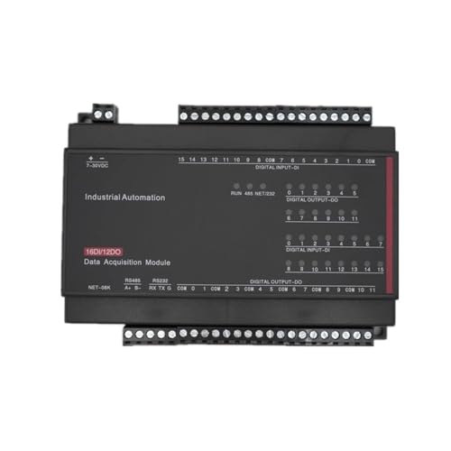 12 Kanal Relais NO Ausgang 16 Kanal Schalter Eingänge RJ45 Ethernet Modbus TCP Controller 1St(16DI 12DO Eth485 232) von JQDJXMED