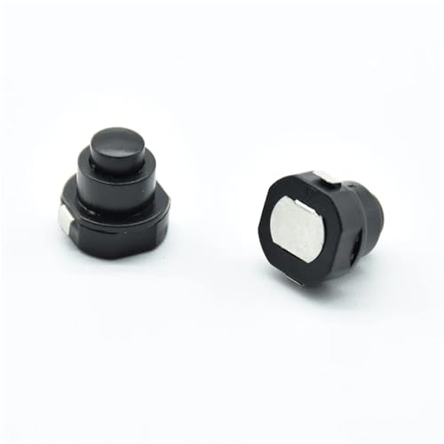 Taschenlampe Teil Runder Druckschalter Schwarz DC 30V 1A 10mm X 10mm D*H 2 Stücke von JQDJXMED