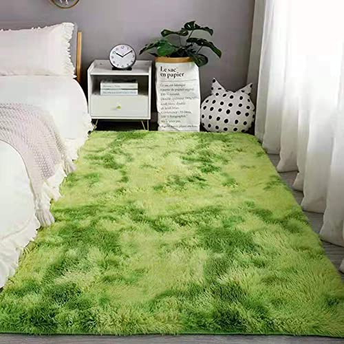 Modernes Teppich Wohnzimmer, weich und Flauschig Hochflor Schaffell/Fell Flächenteppich Matte Anti-Rutsch Unterseite Carpet, für Wohnzimmer Schlafzimmer Esszimmer oder Kinderzimmer (green,60x120cm) von XMZFQ